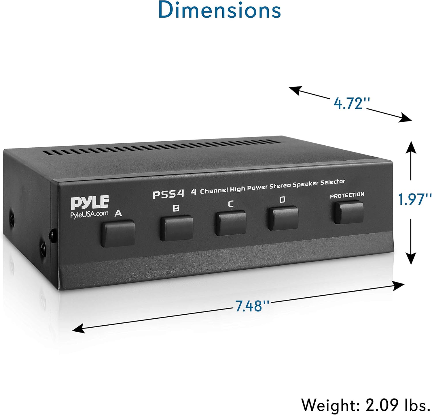 Premium New and Improved 4 Zone Channel Speaker Switch Selector Switch Box Hub Distribution Box for Multi Channel High Powered Stereo Amplifier A/B/C/D Switches | 4 Pairs Of speakers - Pyle (PSS4), Black: Home Audio & Theater