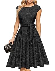 DRESSTELLS Cocktail Dress, Women's Sparkly Midi