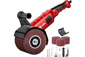 SILVEL 1400W Burnishing Polishing Machine, 110V Handheld Electric Sander Polisher Kit, Stainless Steel Polisher with 8 Speed Adjustable, 500-3000RMP for for Metal, Stainless Steel, Wood, 3 Wheels