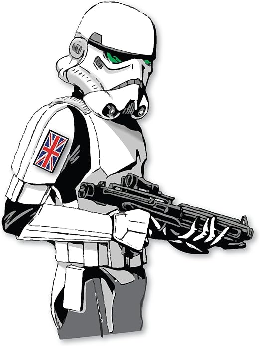 Adhesivo de Star Wars Stormtrooper con bandera británica, para MacBook