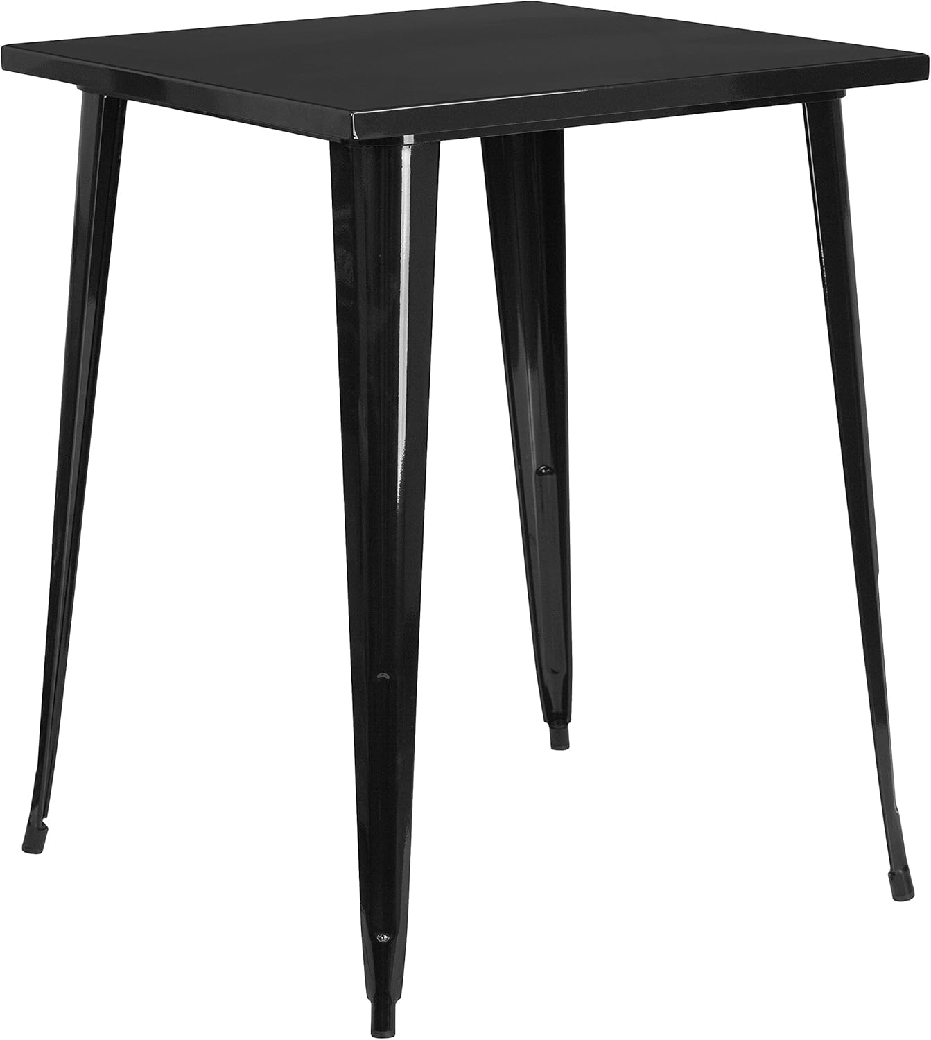 Flash Furniture Commercial Grade 31.5" Square Black Metal Indoor-Outdoor Bar Height Table: Garden & Outdoor