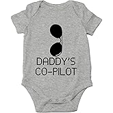 AW Fashions Daddy's Co-Pilot Baby Bodysuit Funny Cute Infant Newborn Coming Home Outfit Boys Girls Unisex