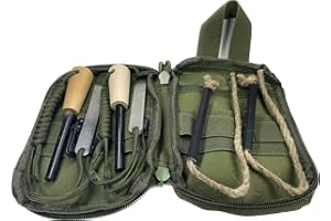 OTXEER Flint and Steel Fire Starter Kit, Ferro Rods Magnesium Fire Starter Survival Tool Camping Emergency Fire Lightning Striker, Tinder Wick Rope, Multifunctional Outdoor Bag Hook