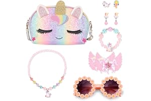 YRUBOHA Purse for Little Girls,Girls Jewelry Pretend Play,Unicorn Gifts for girls,Crossbody Bags for Kid