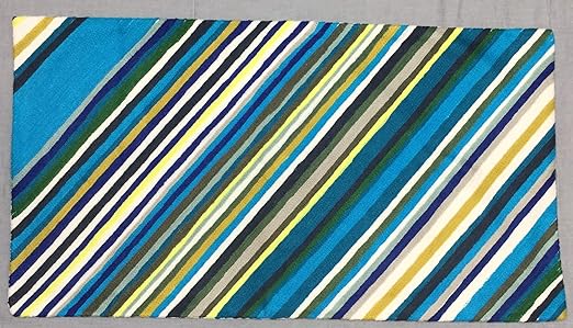 Amazon Com Pottery Barn Blue Jewel Crewel Diagonal Stripe 14 X