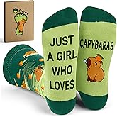 Capybara Socks for Women - Adorable Capy Gifts, Fun and Unique Capybaras Accessories, Perfect Stocking Stuffers and Christmas Gifts for Capybara Lovers, Cute and Funny Women's Socks