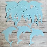 Crafts4u Paper Blue Dolphin Paper Cutouts Birthday Ocean Animal School Bulletin Board Decorations Table Decor - 30 pcs Cut Outs