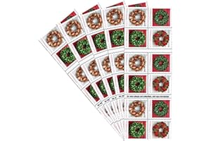 UNITED STATES POSTAL SERVICE Holiday Wreaths 5 Books of 20 Forever US First Class Postage Stamps Christmas Tradition Celebration (100 Stamps)