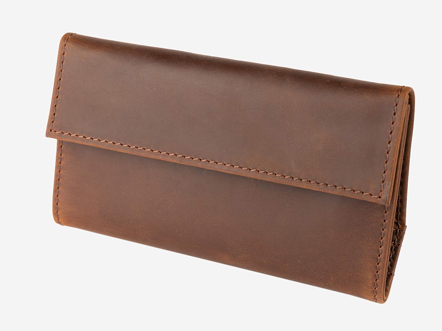 skaard Tobacco Pouch | Genuine Leather | Extra Pocket | Magnetic Closure |  Brown