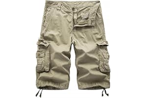 AOYOG Men's Camo Cargo Shorts Relaxed Fit Multi-Pocket Outdoor Camouflage Cargo Shorts Cotton