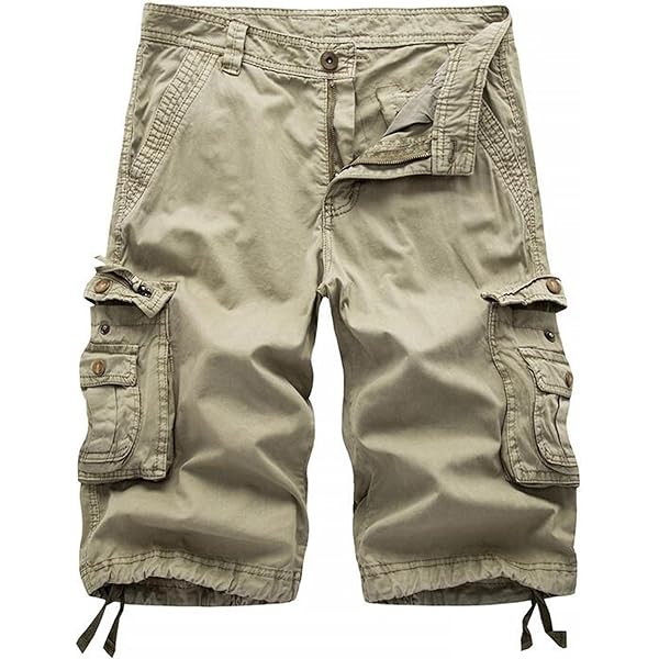 Kyisoy Men's Casual Loose Fit Multi-Pockets Military Cargo