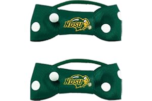 Littlearth Women's NCAA North Dakota State Bison Bow Pigtail Holder Set, One Size, Team Color