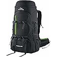 TRAWOC FUSION X 50L Internal Fiber Frame Travel Backpack-Front & Top Open for Hiking,Trekking,Shoe Compartment SHK018-Black