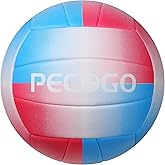 PECOGO Size 5 Volleyball - Durable PU Leather, Indoor/Outdoor. Soft Control, Great Airtightness for Training/Games. Ideal for All Ages