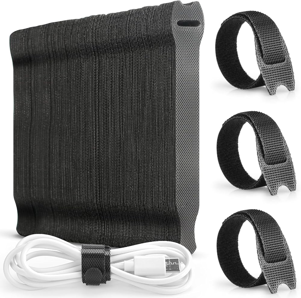 Alyvisun 120 Reusable Cable Ties Black Hook Loop 150x12mm Electronics Cable