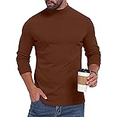 Sailwind Men's Mock Turtleneck Long Sleeve Shirt Cotton Basic Thermal Undershirt Lightweight Pullover