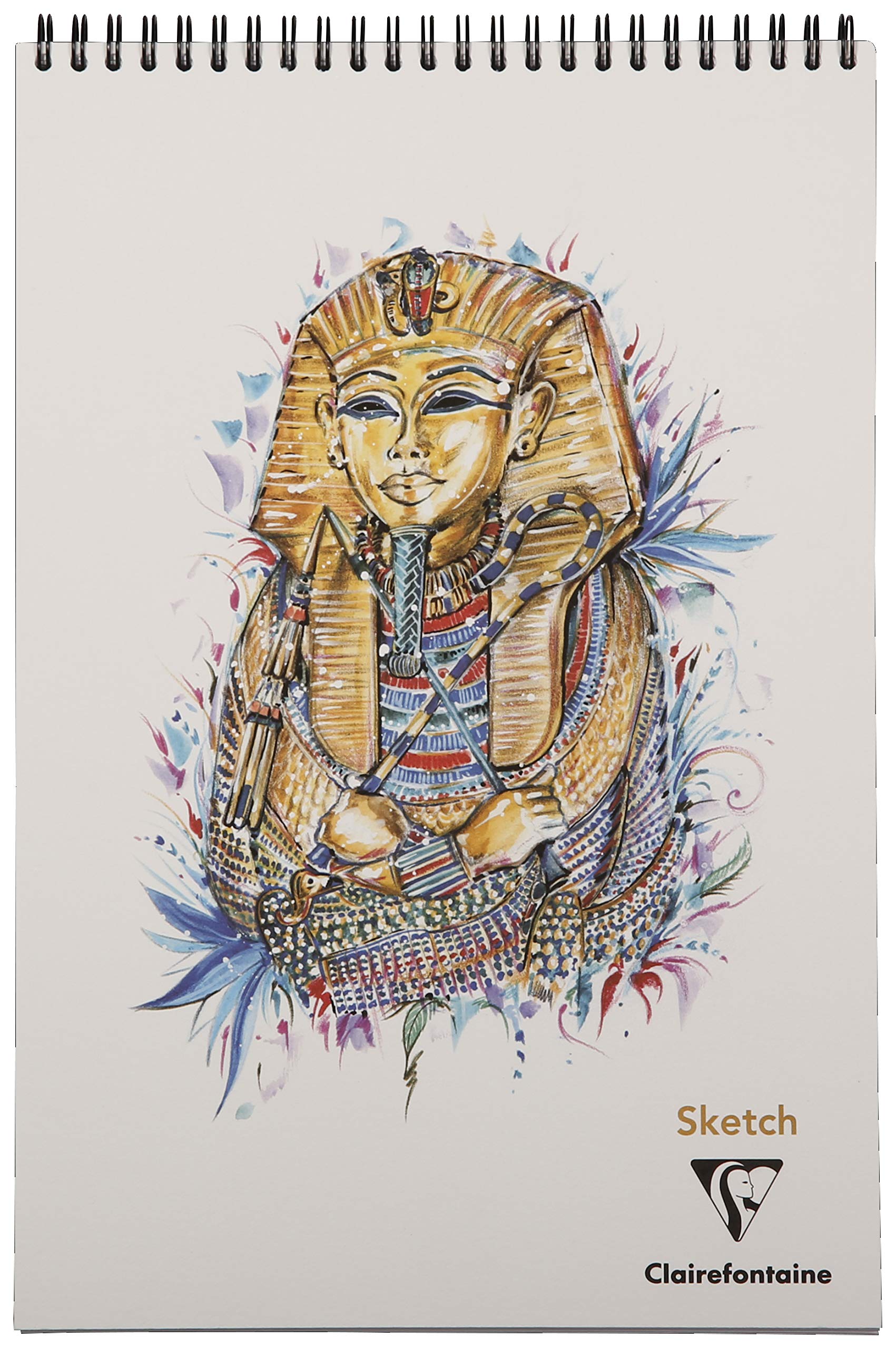 Clairefontaine - Ref 975408C - Tutankhamun Special Edition Sketch Wirebound Sketchpad (60 Sheets) - A4+ in Size, 90gsm Drawing Paper - Random Cover Design