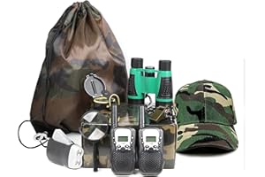 BOX O' MART Outdoor Adventure Set for Kids - Camouflage Camping Exploration Toys with Walkie-Talkies - Backyard Explorer Gear for Boys and Girls