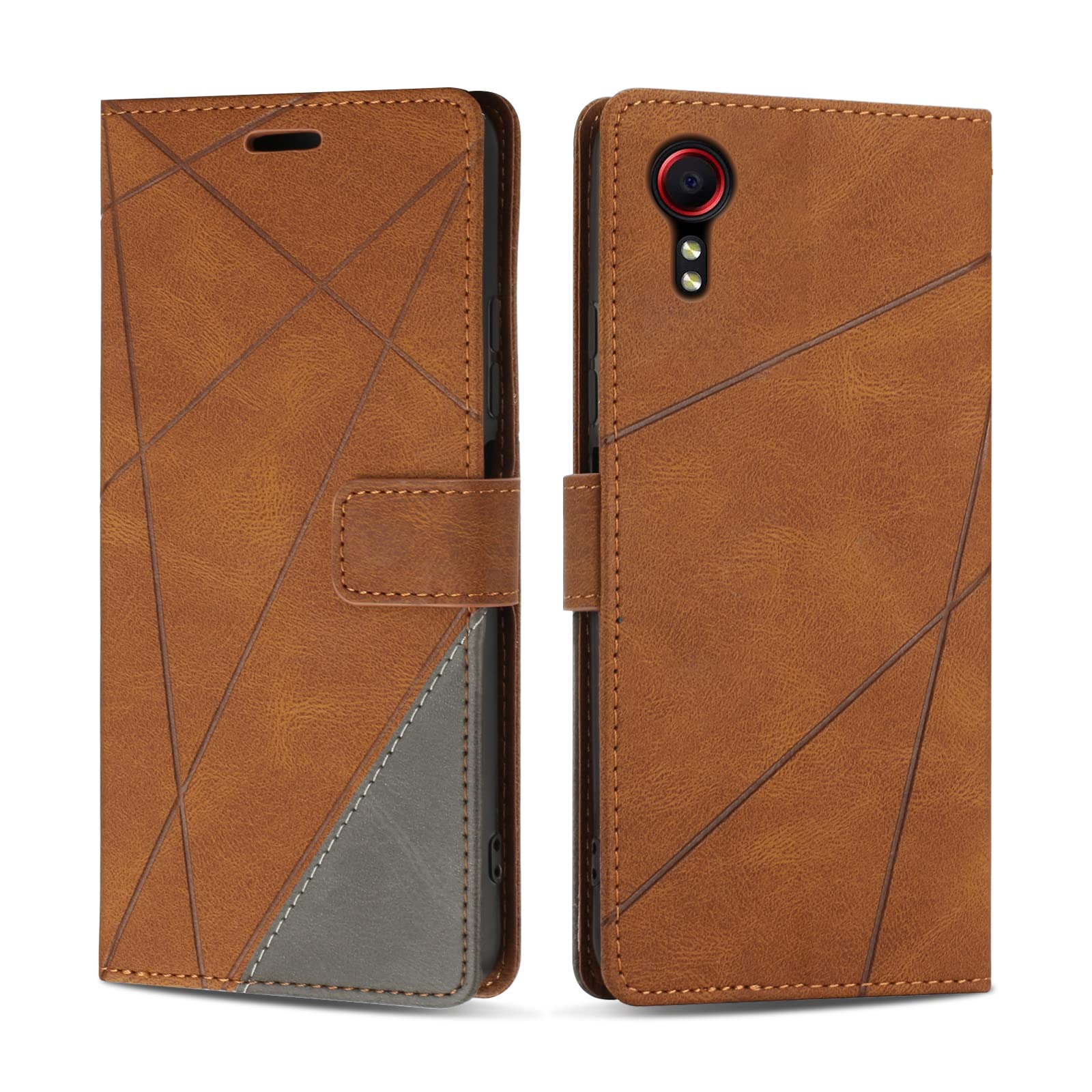 SONWO Case for Galaxy XCover 5, Premium PU Leather Flip Wallet Case Magnetic Closure Cover Case Card Slots kickstand Phone Case for Galaxy XCover 5, Brown — image 1