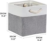 Mangata 30x30x30 cm Cube Storage Boxes 4 Pack Grey White Fabric view 7