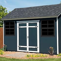2 Pack 24" x 27" Black Shed Window with Tempered