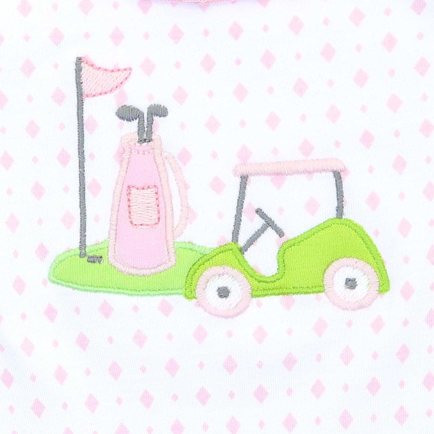 Magnolia Baby Baby Girl Putting Around Applique Short Pajama Pink