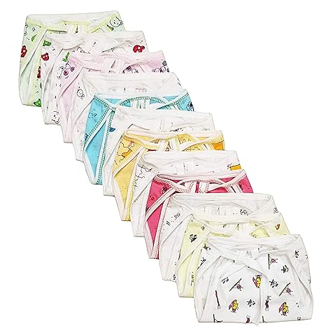 MUMS MAGIC New Born Baby Multicolor Cotton Cloth Nappies Pack of_10 (Pack of 10),0-6 Months