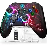 Svetaecho Wireless PC Controller with Hall Effect Triggers - Multi-Platform Gaming Controller for Switch 2/Steam/iOS/Android, RGB Lighting, Ergonomic Grip&amp; Display Stand
