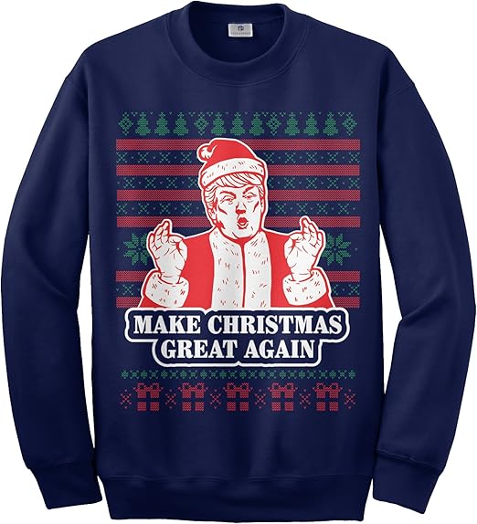 Amazon Threadrock メンズ チョイス オブ 3 ドナルド トランプの格言 アグリークリスマススウェットシャツ Us サイズ Small カラー ブルー メンズ 通販