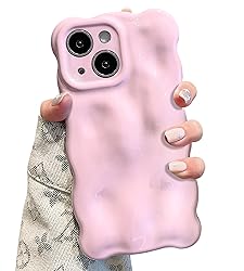 UEEBAI Ripple Case for iPhone 15, Cute Silver Cover