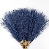 Acfruits Navy Blue Pampas Grass Small, 30 Pcs 17" Faux Pampas Grass Short Decor, Pompas Grass Flower Arrangement and Vase Filler for Boho Home Wedding Decoration