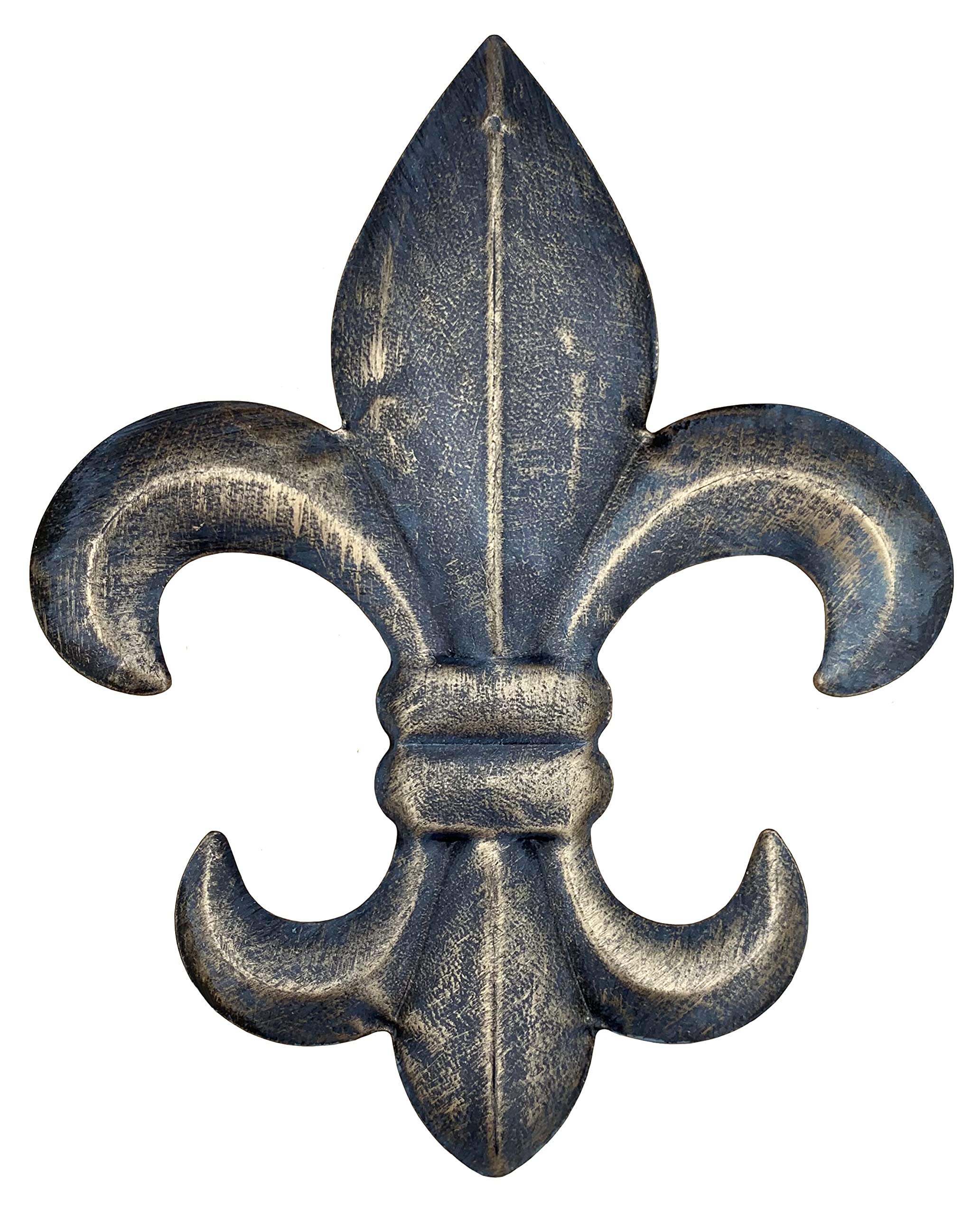 Photo 1 of 8" Metal Fleur De Lis Wall Plaque/Art with hanger - Rustic Creole Tuscan Decor (Weathered Bronze)