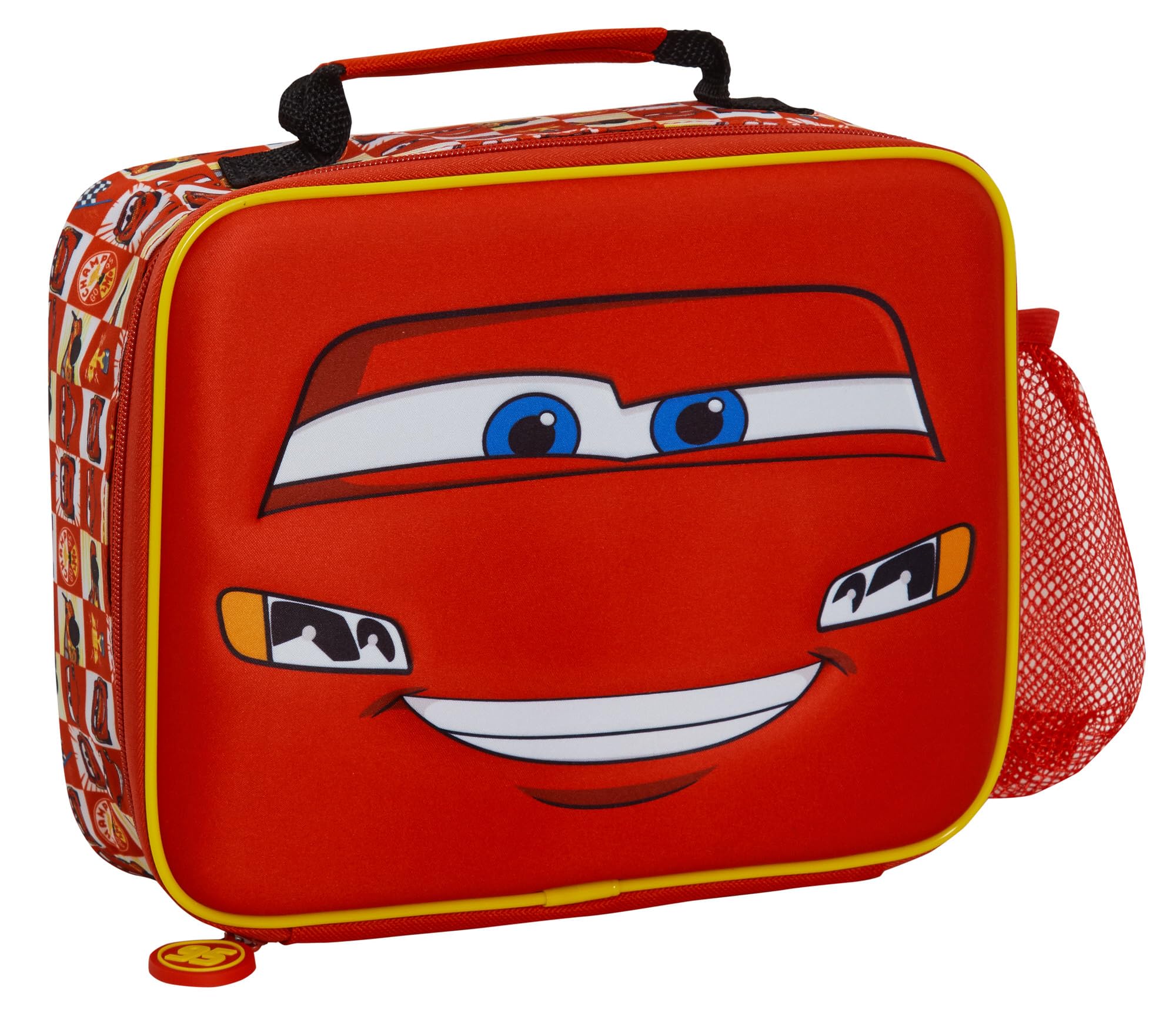 Disney Cars Lunch Bag Lightning McQueen Boys School Lunch Box Nursery Cooler Bag with Side Bottle Holder