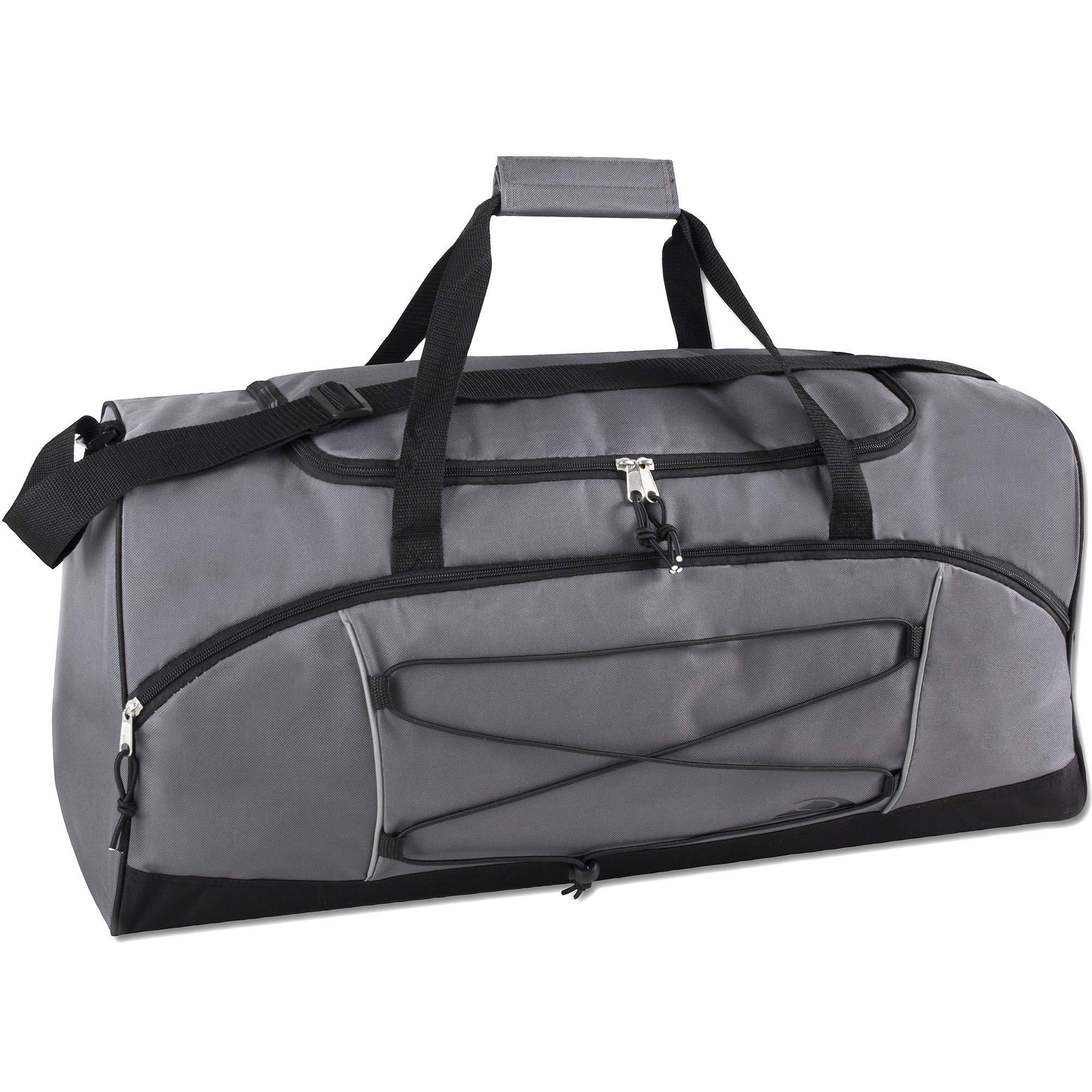 60 Litre Duffle Bag – Heavy Duty Extra Large Sports Gym Equipment Travel Duffel Bag for Men and Women (Grey)