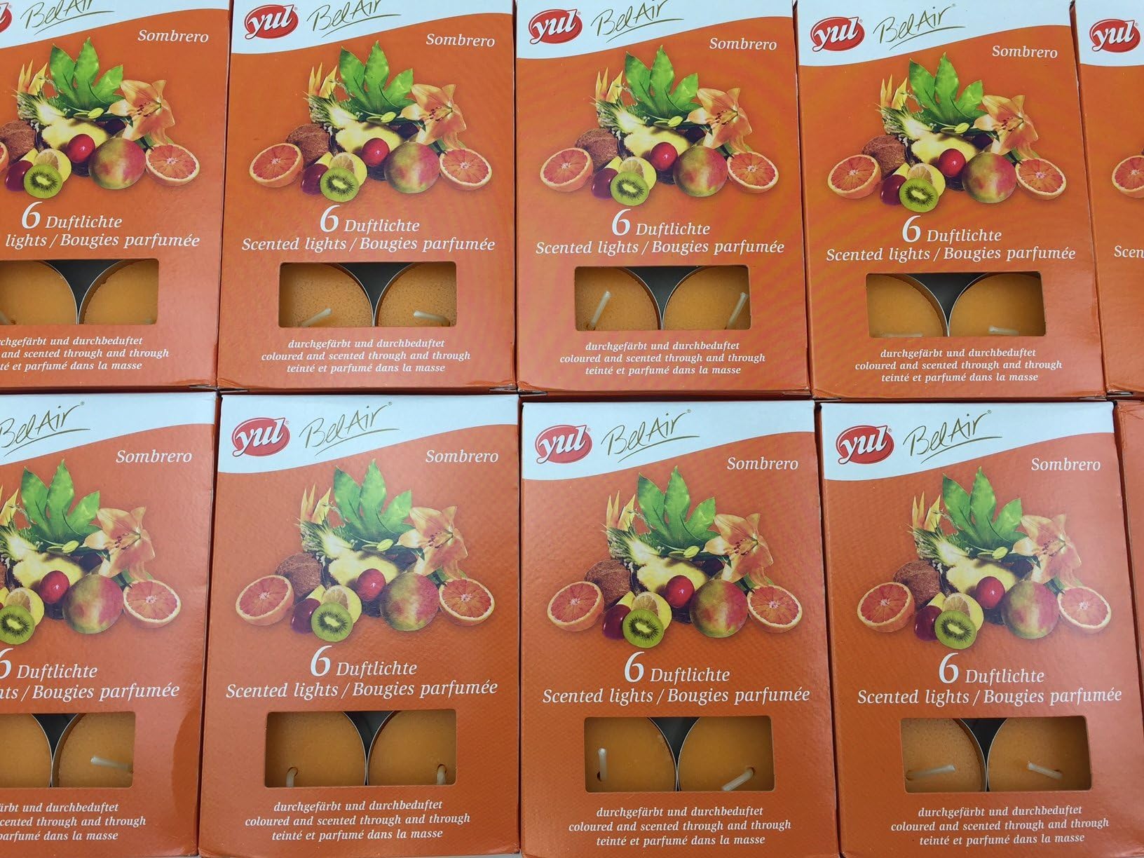 Pack of 60 Yul – Aromatic Scented Maxi Tea Lights – Coloured and Durchgeduftet