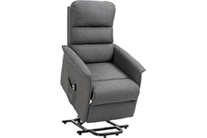 HOMCOM Electric Power Lift Recliner Chair for Elderly, Fabric Lift Chair with Remote Control, Side Pockets for Living Room, Gray