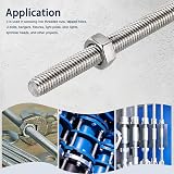 HIPICCO M14 x 300mm Threaded Rod 2mm Pitch 304 Stainless Steel Stud Bar 2 Pack view 6