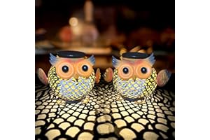 LILNIAGY 2 Pack Outdoor Solar Lanterns Waterproof with Sound Owl Metal Hanging Solar Lanterns Lights Outdoor Lanterns for Garden, Patio, Porch Decoration