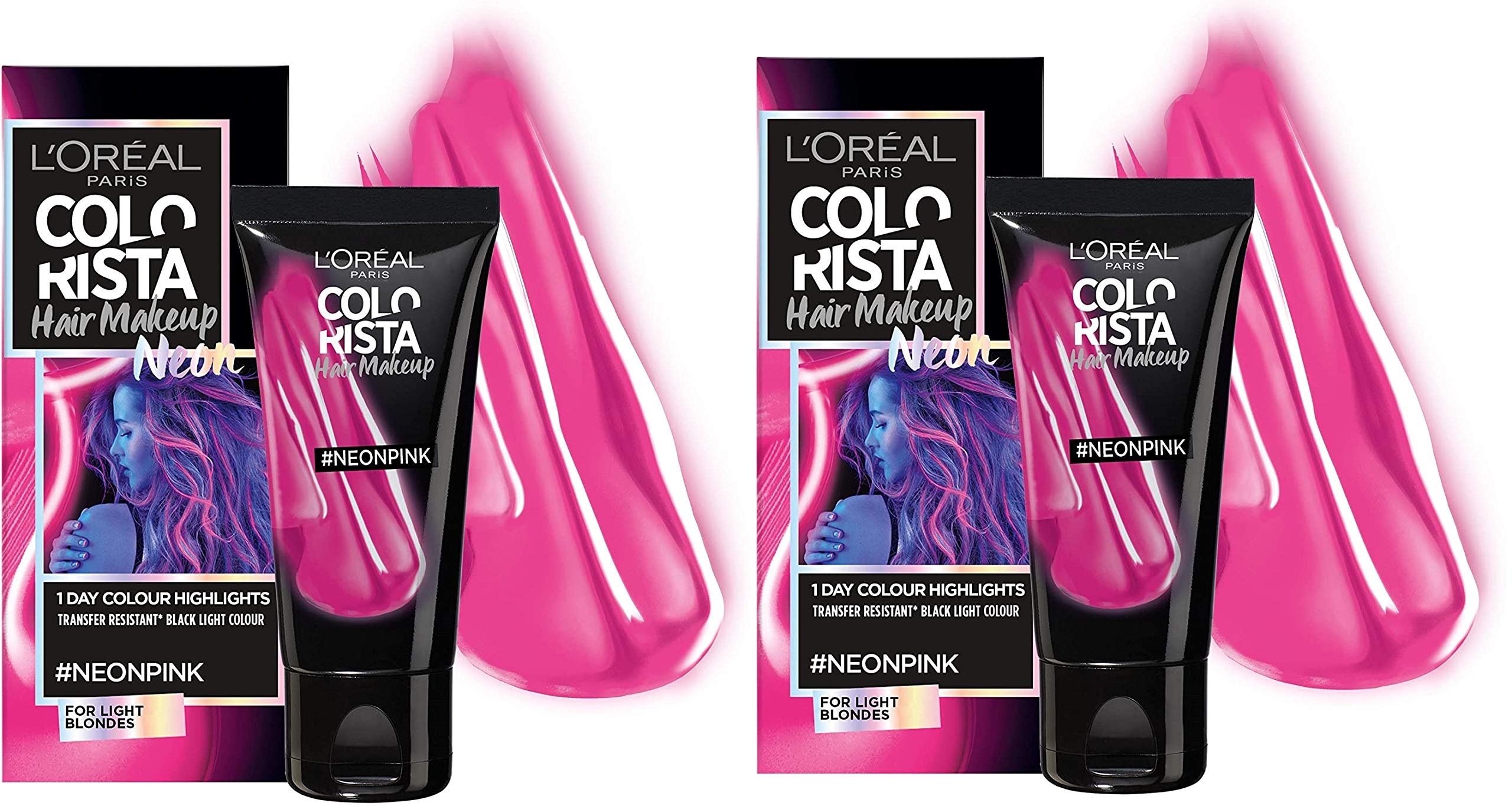 L'Oreal Colorista Makeup Party Festival Neon Pink Temporary Light Blonde Hair Colour 30ml