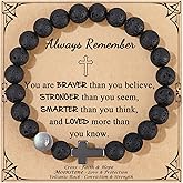 𝗖𝗵𝗿𝗶𝘀𝘁𝗶𝗮𝗻 𝗚𝗶𝗳𝘁𝘀 𝗳𝗼𝗿 𝗠𝗲𝗻 𝗠𝗼𝗼𝗻𝘀𝘁𝗼𝗻𝗲 𝗖𝗿𝗼𝘀𝘀 𝗕𝗿𝗮𝗰𝗲𝗹𝗲𝘁𝘀, Valentines Day Birthday Anniversary Christmas Inspirational Gifts for Him Son Grandson Moonstone Volcanic Rock Cross Bracelets