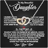 Larvincy To My Daughter Necklace From Dad With Heartfelt Message & Elegant Box, Gifts For Daughter From Father, Beautiful Jewelry Gift From Love Daddy On Graduation, Birthday, Wedding, Valentine’s Day