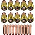 RIVERWELD TIG Stubby Gas Lens TIG Collet Kit 17GL332 10N24S 3/32'' Fit DB SR WP 17 18 26 TIG Welding Torch 20pcs