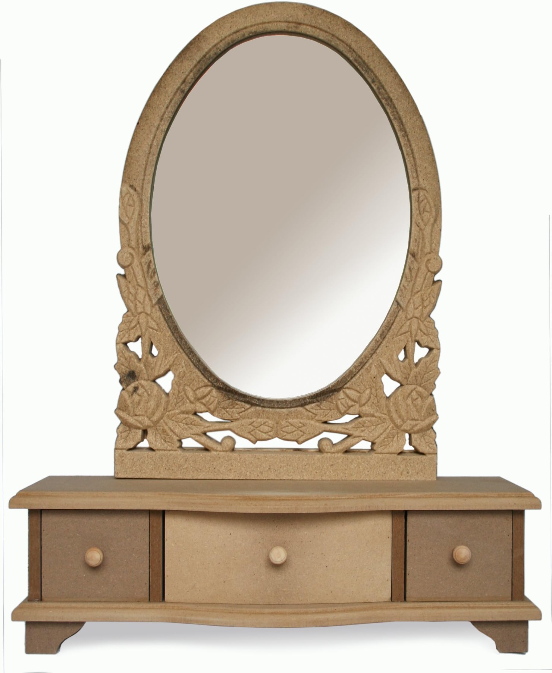 Sylvester Oxford Ltd Dressing Table Mirror shabby/chic with Drawers UNFINSHED