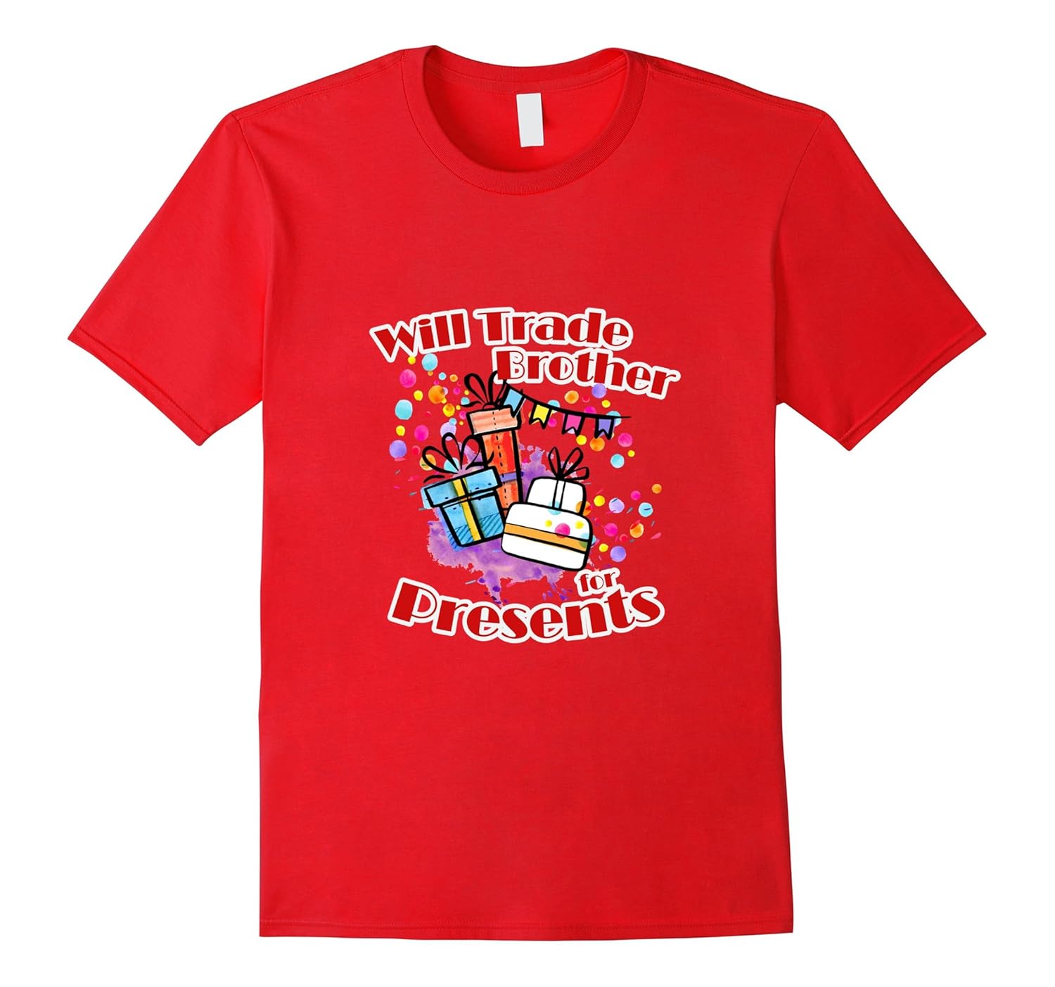 Will Trade Brother for Presents Funny Christmas tshirts kids-Rose