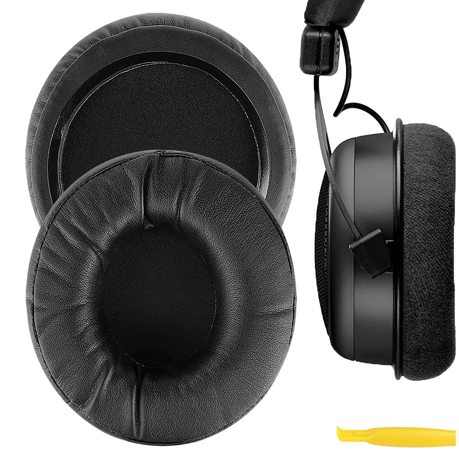 Geekria PRO Extra Thick Replacement Ear Pads Compatible with Beyerdynamic DT 770/790/ 797/880/ 990PRO/ 990PROX, T5P/ T70/ T70P/ T90 Headphones, Ear Cushion with Video Guide (Black)