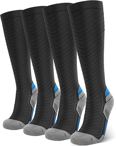 SONORAN 20-30 mmHg Compression Socks for Men Women L/XL Black Blue