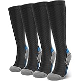 Compression Socks for Men & Women (2/4/6 Pairs) 20-30 mmHg Graduated Compression Knee High for Running, Athletic