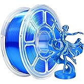 iBOSS Silk PLA Plus Filament 1.75mm Blue 1KG, 3D Printer Filament Dimensional Accuracy +/- 0.02mm, 1kg Spool(2.2lbs) 3D Printing Filament Fits for Most FDM 3D Printers