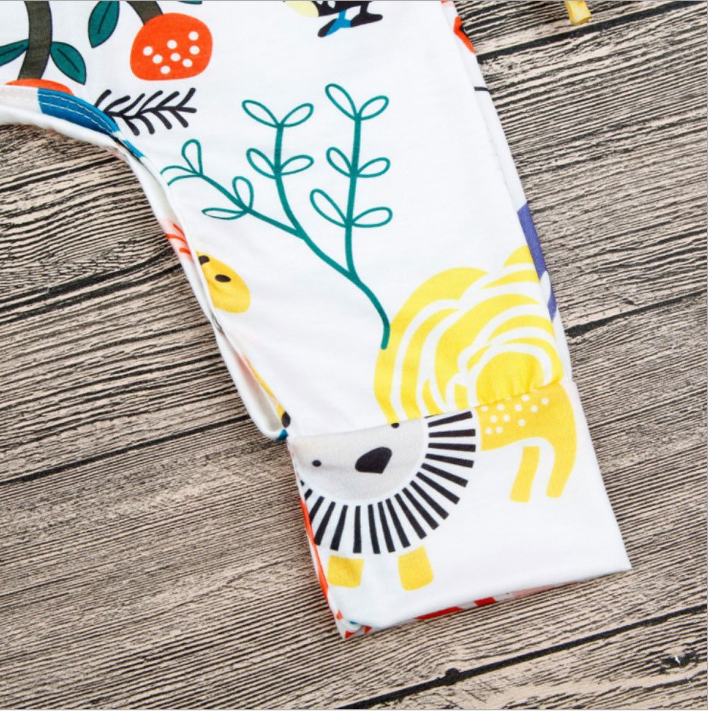 Pevor Newborn Baby Girl Sleeveless Floral Animal Print Romper Bodysuit Playsuit Outfits,9-12months White