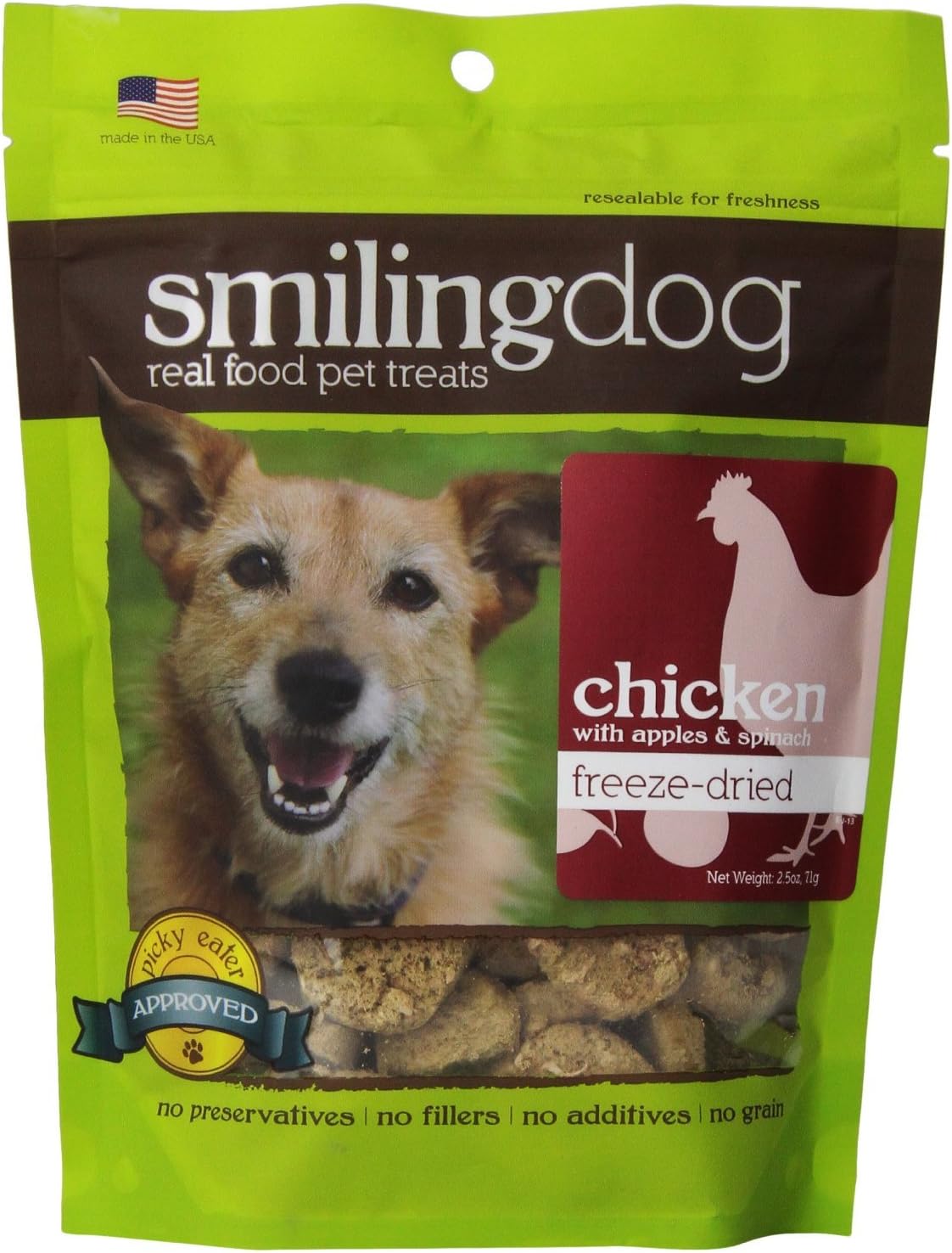 Chicken OR Duck Freeze Dried Smiling Dog Treats - All Natural Grain Free - Made in USA